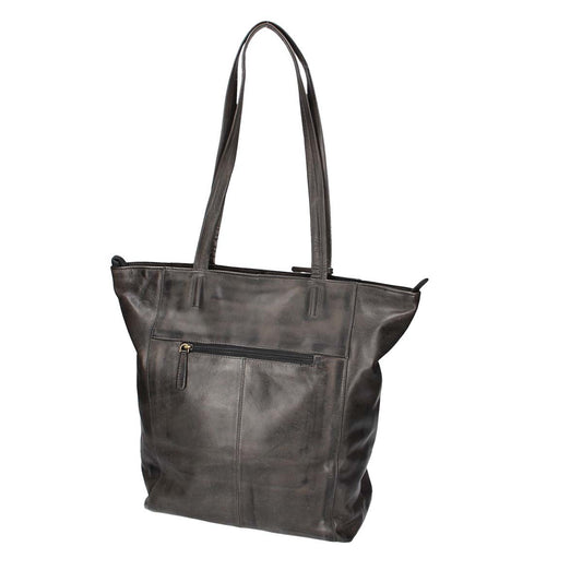 SALE Ledershopper in Schwarz mit Reißverschluss