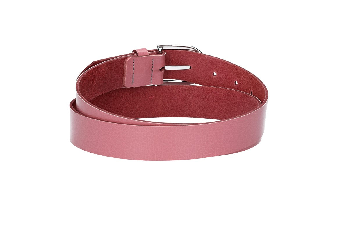 Ledergürtel 30mm in Rosa mit Dornschließe in Silber