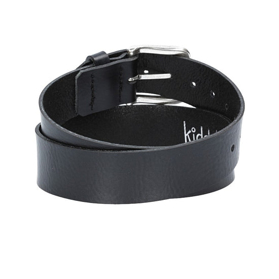 Ledergürtel Kids 30mm in Schwarz mit Dornschließe in Silber - leder-accessoires.com