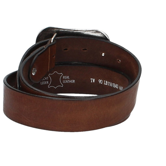 Ledergürtel Cognac 40mm mit Blumenschließe|Koppelschließe - leder-accessoires.com