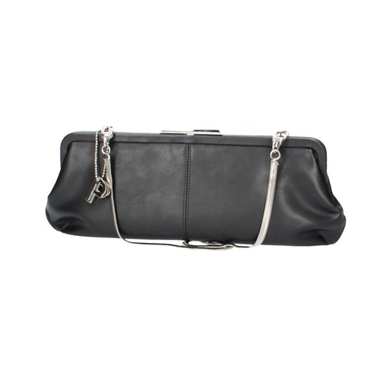 Clutch mit Clipverschluss in Schwarz aus Leder - leder-accessoires.com