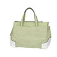 Shopper in Hellgrün|Weiss mit Canvas