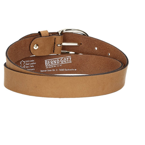 Veloursledergürtel 30mm in Camel|Rotbraun mit Dornschließe in Lightgold - leder-accessoires.com