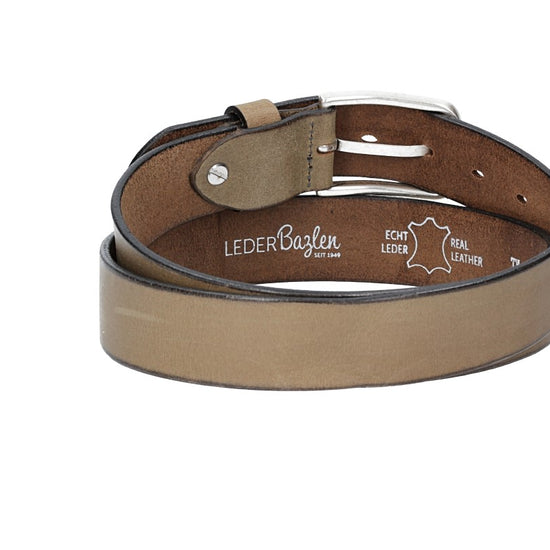 Ledergürtel Sand|Beige 35mm mit Dornschließe in Silber - leder-accessoires.com