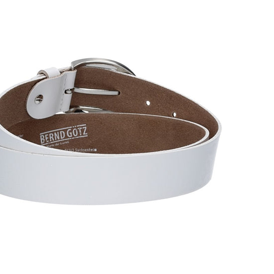 Damengürtel 35mm in Weiß mit Dornschließe in Hufeisenform - leder-accessoires.com