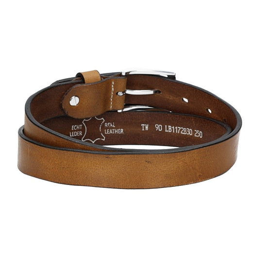 Ledergürtel 30mm in Ocker | Senfgelb mit Schließe in Silber - leder-accessoires.com