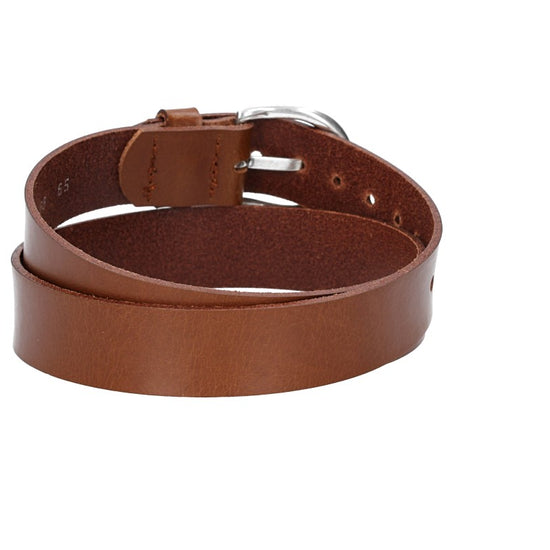 Ledergürtel Kids 25mm in Cognac mit Schließe in Silber - leder-accessoires.com