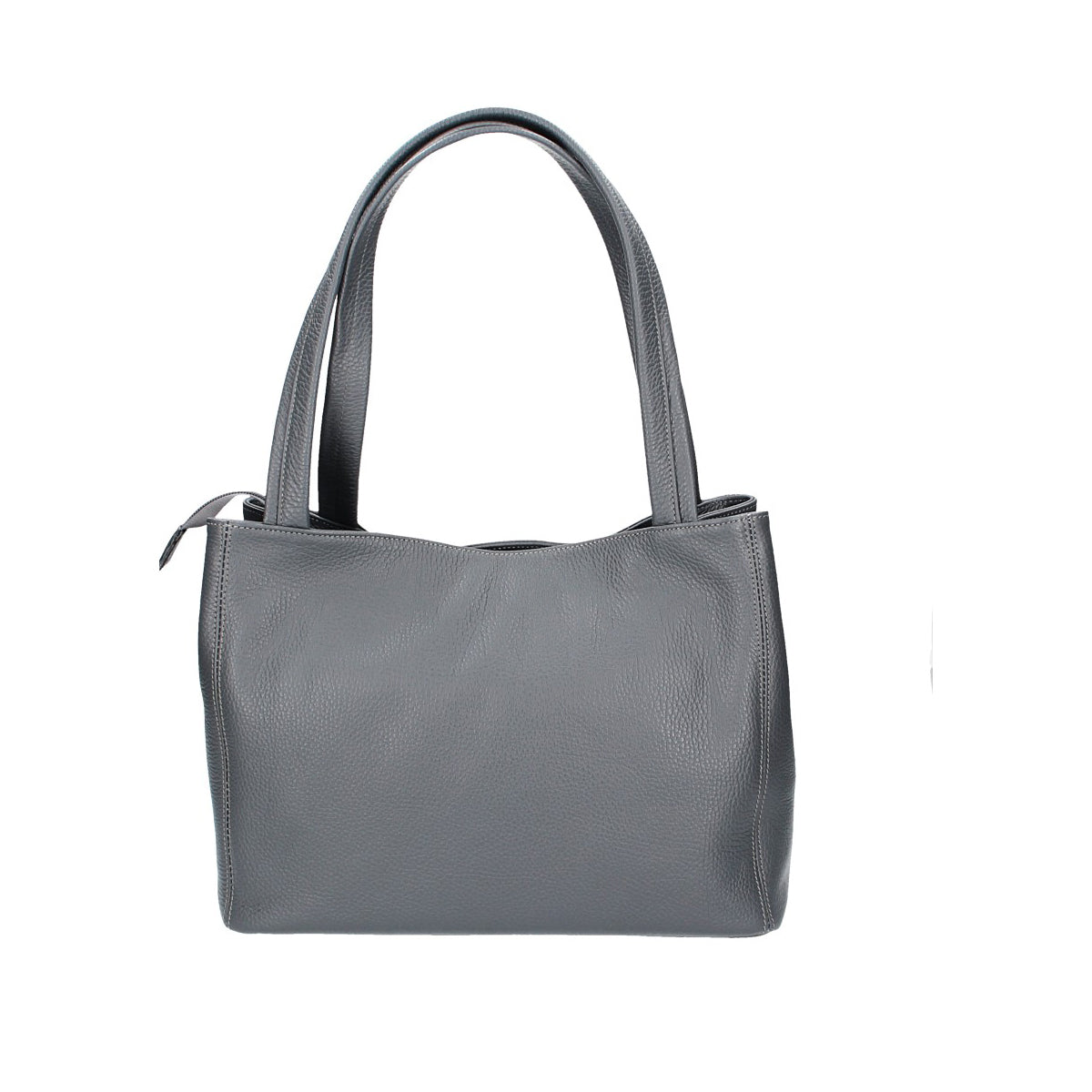 Schultertasche in Grau aus Leder
