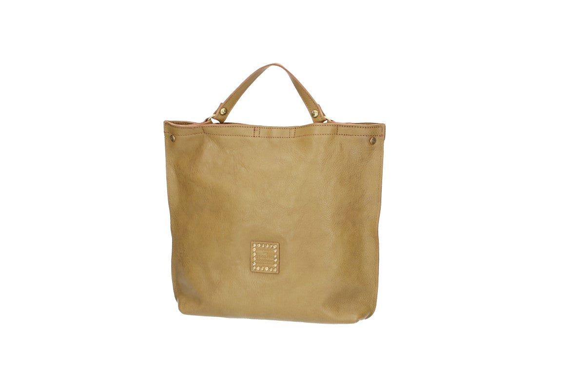 Kurzgrifftasche in Oliv|Grün aus Leder