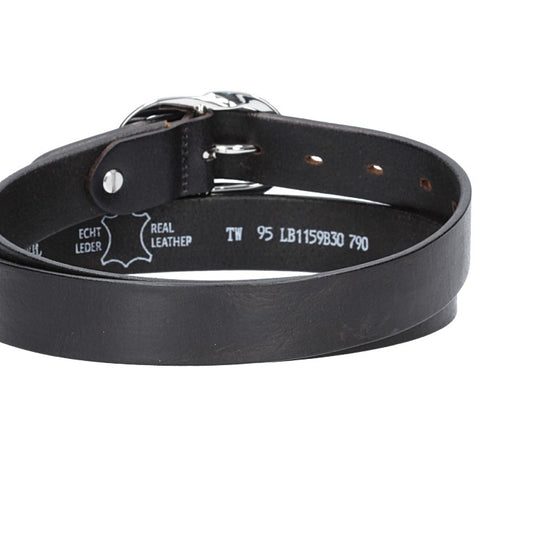 Ledergürtel 30mm in Schwarz mit Schmuckschließe - leder-accessoires.com