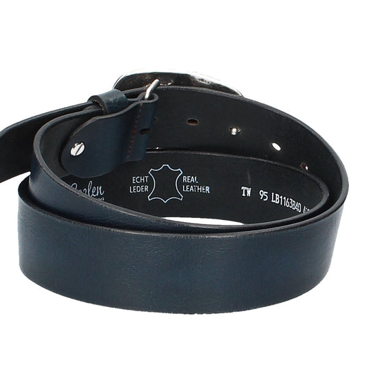 Ledergürtel Blau|Marine 40mm mit Koppelschließe in Used Optik - leder-accessoires.com
