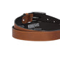 Herren-|Anzugsgürtel 30mm in Cognac mit Dornschließe in Silber