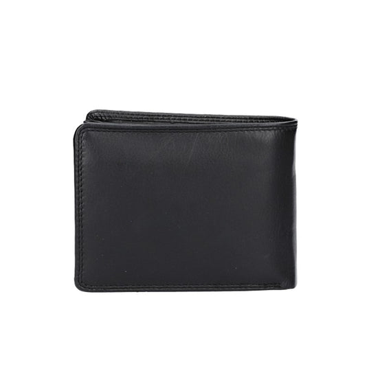 Geldbörse Querformat mit Riegel in Schwarz aus Leder - leder-accessoires.com