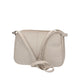 Umhängetasche mit Reißverschluss in Beige aus Leder