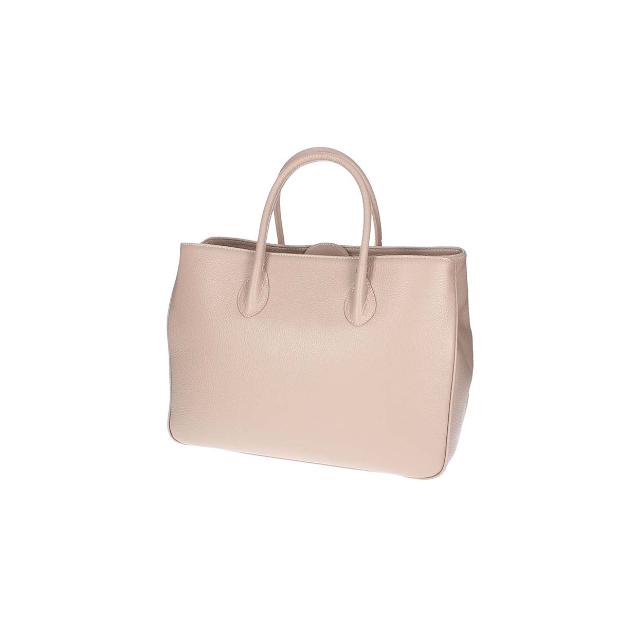 Kurzgrifftasche in Natur|Beige aus Leder