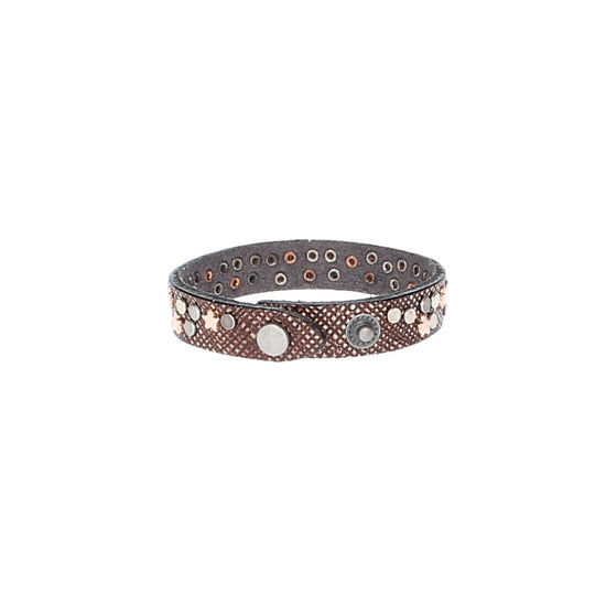 Armband Braun|Metallic mit  Sternen aus Leder - leder-accessoires.com