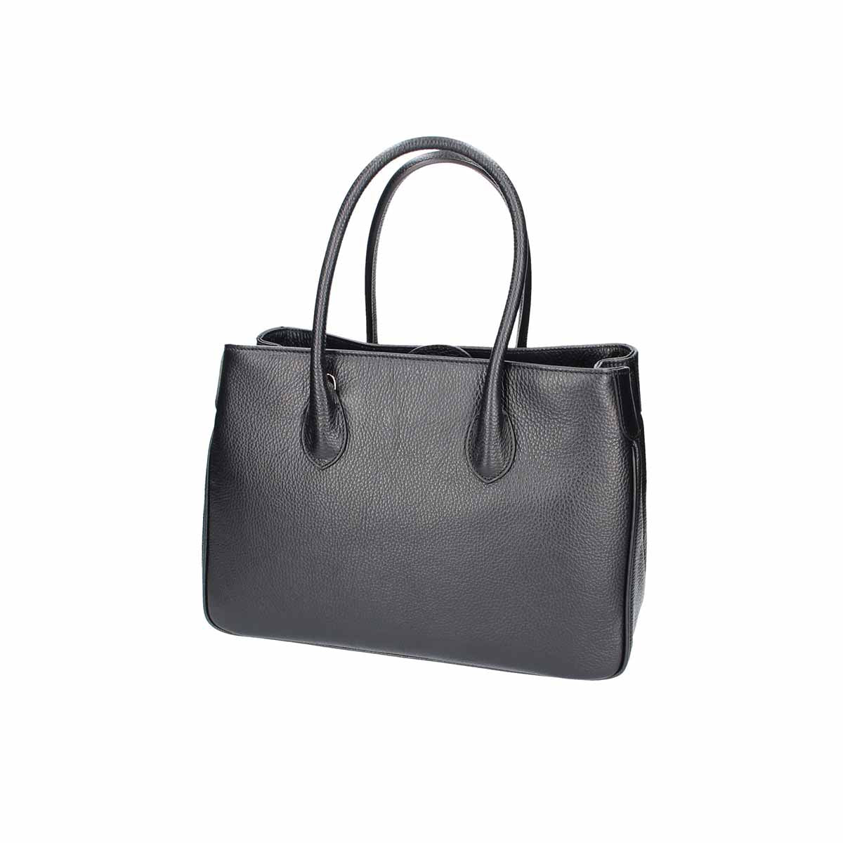 Kurzgrifftasche 34x23x13cm in Schwarz aus Leder