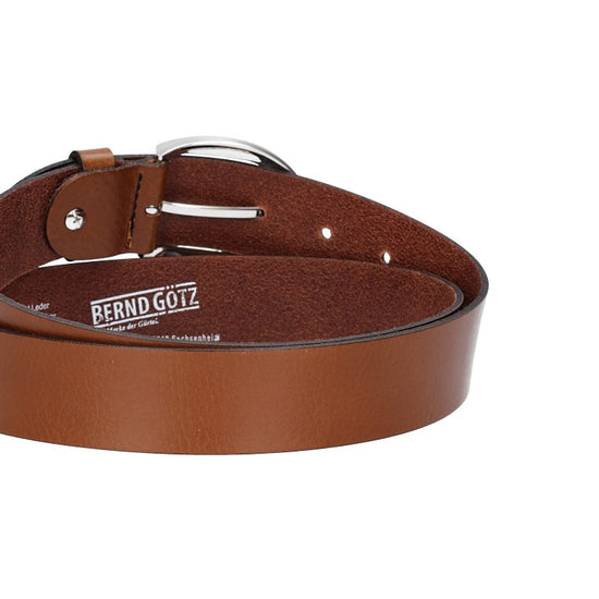 Damengürtel 35mm in Cognac mit Dornschließe in Hufeisenform - leder-accessoires.com