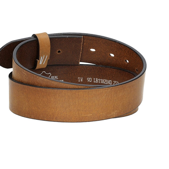 Lederriemen | Gürtelrohling Matt 40mm in Ocker|Senfgelb mit Schlaufe und Kapplochteil - leder-accessoires.com