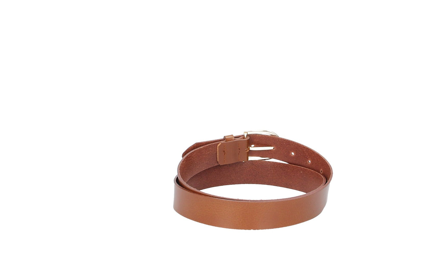 Ledergürtel 30mm in Cognac mit Dornschließe in Light Gold