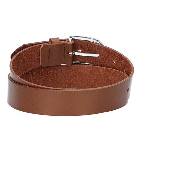 Ledergürtel 30mm in Cognac mit Dornschließe in Silber - leder-accessoires.com