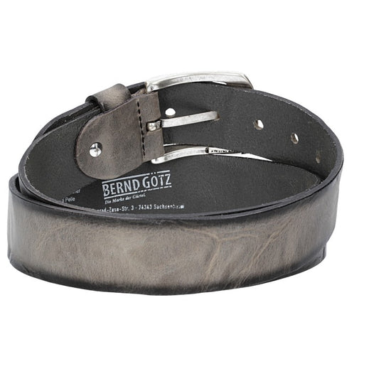 Jeansgürtel 40mm in Taupe|Grau mit Airbrushkante und Dornschließe Altsilber - leder-accessoires.com