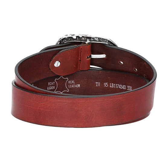 Ledergürtel in Rot 40mm mit Schmuck-Vollschließe - leder-accessoires.com