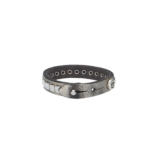 Armband Silber mit Nieten aus Leder - leder-accessoires.com