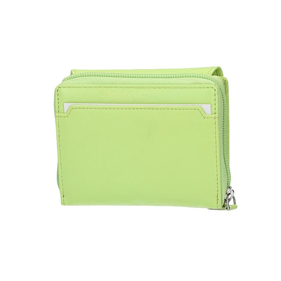 Damenbörse mit Reißverschluss in Hellgrün|Kiwi aus Leder - leder-accessoires.com
