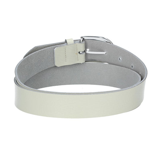 Ledergürtel 30mm in Beige mit Dornschließe in Silber - leder-accessoires.com