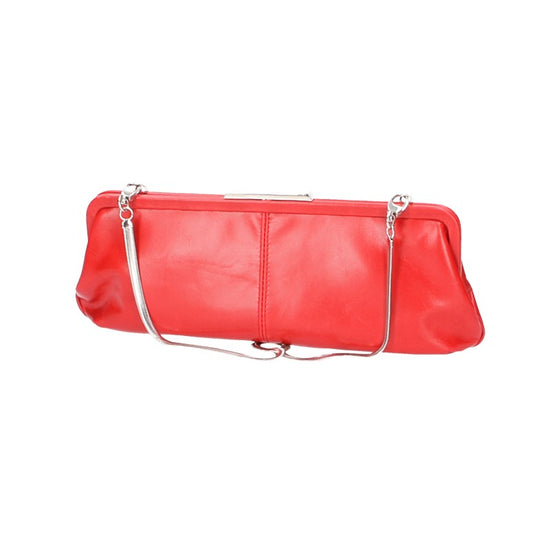 Clutch mit Clipverschluss in Rot aus Leder - leder-accessoires.com
