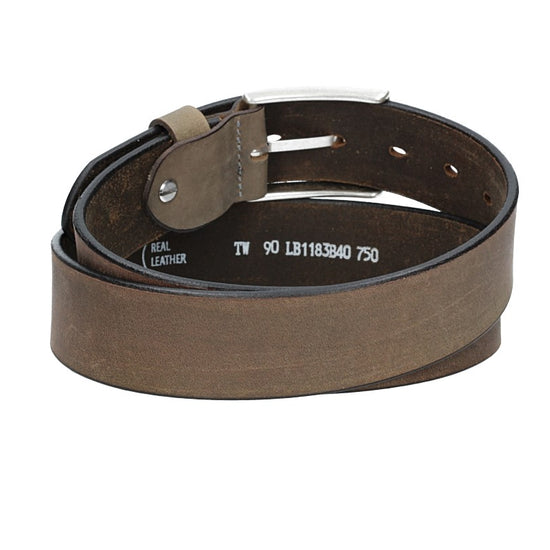Ledergürtel Grau 40mm mit Dornschließe in Silber - leder-accessoires.com