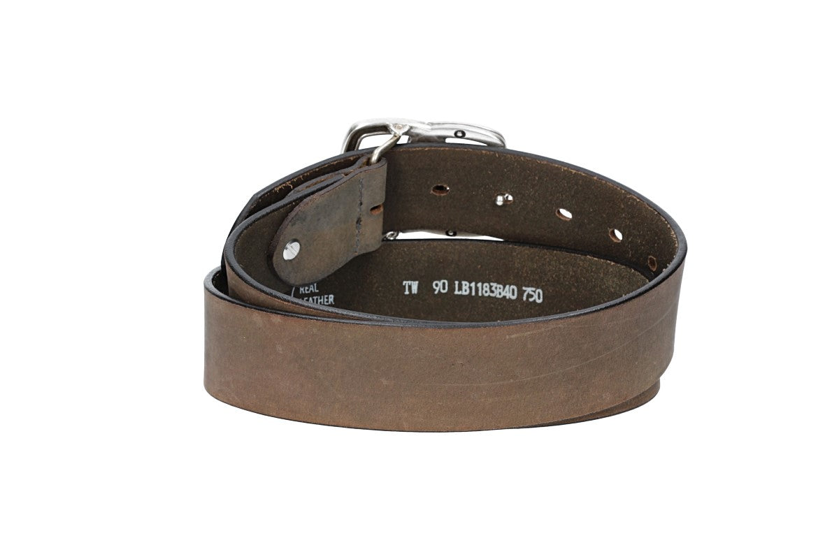 Ledergürtel in Grau 40mm mit Schmuckschließe Koppel