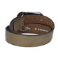 Ledergürtel Sand|Beige 40mm mit Blumenschließe|Koppelschließe