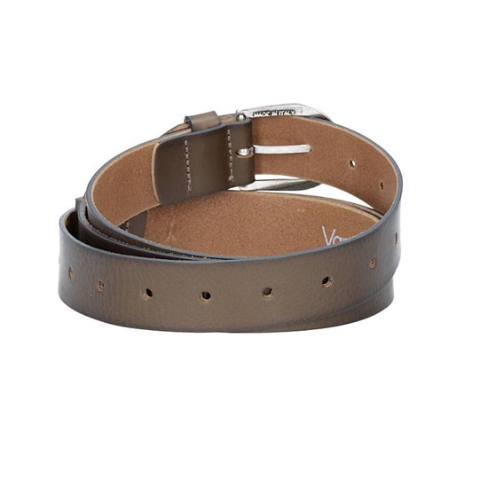 Ledergürtel Überlänge Taupe|Braun 35mm mit Schließe in Silber - leder-accessoires.com