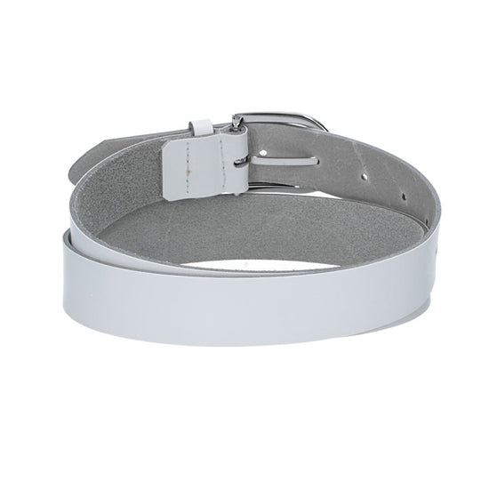 Ledergürtel 30mm in Weiß mit Dornschließe in Silber - leder-accessoires.com
