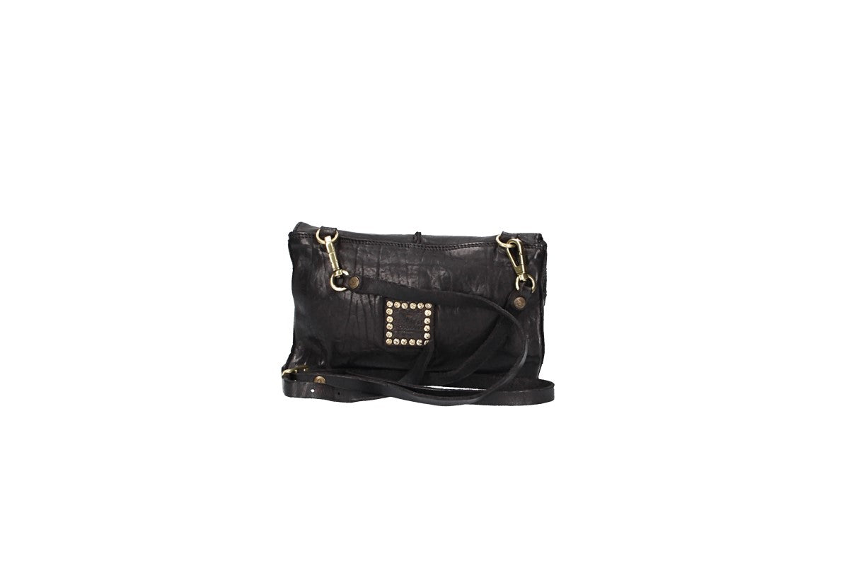Umhängetasche klein aus Leder in Schwarz