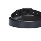 Herren-|Anzugsgürtel 30mm in Marine|Dunkelblau mit Dornschließe in Silber