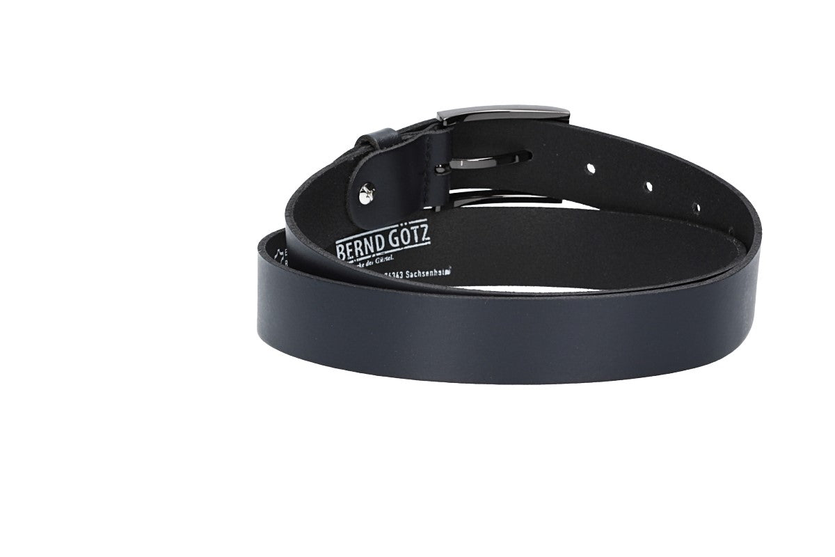 Herren-|Anzugsgürtel 30mm in Marine|Dunkelblau mit Dornschließe in Silber