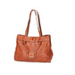 Schultertasche in Cognac aus Leder