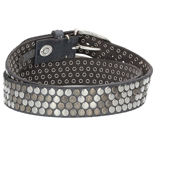 Nietengürtel 35mm in Blau|Marine und Dornschließe Silber - leder-accessoires.com