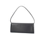 Clutch mit Überschlag in Schwarz aus Leder