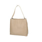 Schultertasche aus Leder in Taupe