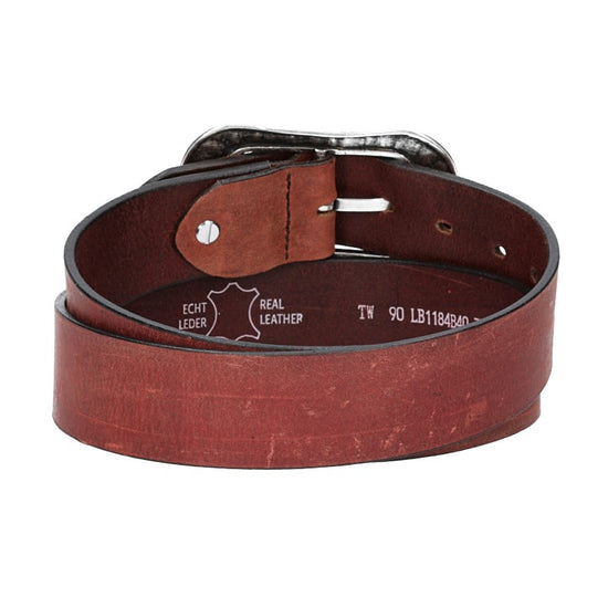 Ledergürtel Rot 40mm mit Blumenschließe - leder-accessoires.com