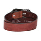 Ledergürtel Rot 40mm mit Blumenschließe