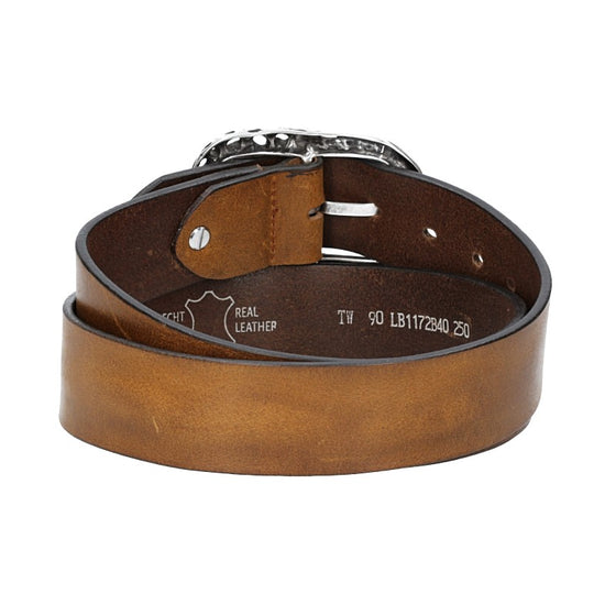 Ledergürtel in Ocker | Senfgelb 40mm mit Schmuck-Vollschließe - leder-accessoires.com