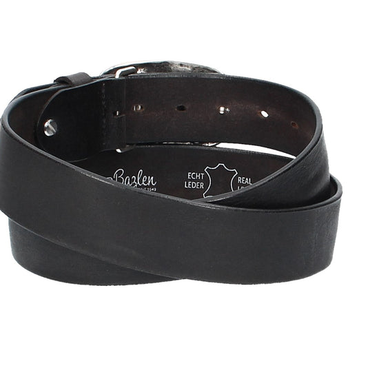 Ledergürtel Schwarz 40mm mit Koppelschließe in Used Optik - leder-accessoires.com