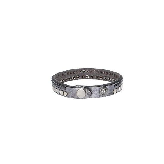Armband mit Rundnieten in Silber aus Leder - leder-accessoires.com