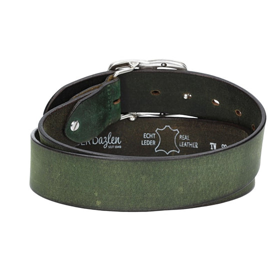 Ledergürtel in Grün 40mm mit Schmuckschließe Koppel - leder-accessoires.com