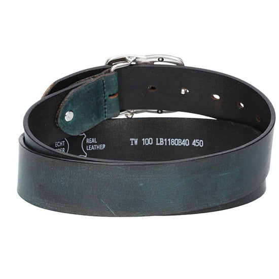 Ledergürtel in Blau | Marine 40mm mit Schmuckschließe Koppel - leder-accessoires.com